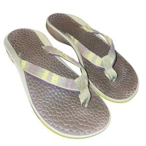 Chaco Women's Flip EcoTread Sandals Multicolor Straps‎ Brown Footbed Size 9